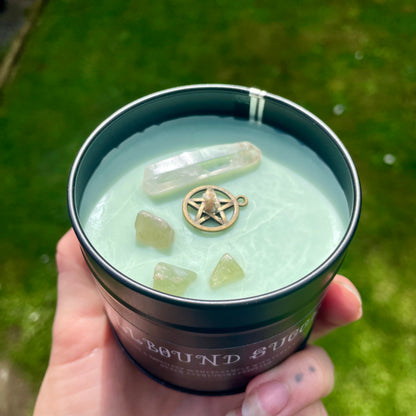 Spellbound Success Luxury Handmade Wild Mint & Rosemary Scented Crystal Infused Candle