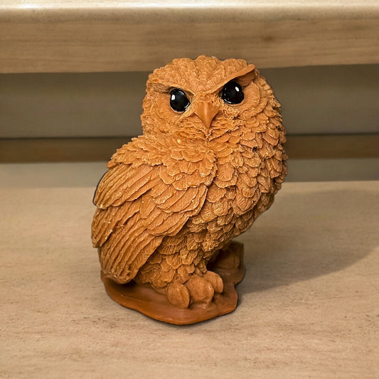 Brown Owl Handmade Unscented Soy Wax Decorative Pillar Candle - Home Decor