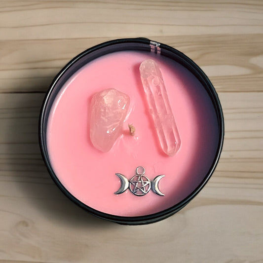 Divine Femininity - Luxury Handmade Lavender Scented Crystal Infused Candle